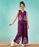 Fashion Dream Silk Woven Sleeveless Lace Embellished Top & Palazzo Set - Wine