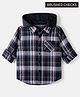 Pine Kids 100% Cotton Woven Hooded Shirt with Full Sleeves in Grey