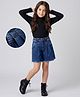 Arias Cotton Elastane Woven  Medium Wash Solid Color Shorts  with Raw Fringes at Hem - Blue