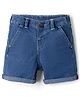 Babyhug Cotton Mix Denim Washed Short With Stretch in Blue