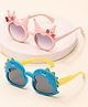 Stol'n Set Of 2 Bow Applique Dinosaur Detailed UV Protected Sunglasses - Multi Colour