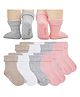 Big Softies Knit Pack Of 8 Solid Socks - Pink & Grey