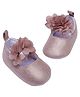 SNUGTIME Floral Applique Detailed Velcro Closure Mary Jane Ballerinas - Pink