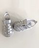 SNUGTIME Metallic Finish  Velcro Closure Sandals - Silver