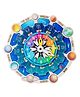Happy Hues Wooden Clock-Solar System & Zodiac Calendar Educational Toy Maze for Kids