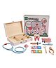 Happy Hues  Wooden Doctor and Dentist Pretend Play Set with Carrying Case - Multicolor