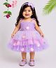 TINY MINY MEE Elastane Woven Sleeveless Shells Applique Detailed Dress - Lilac