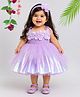 TINY MINY MEE Elastane Woven Sleeveless Floral Applique Detailed Dress - Lavender