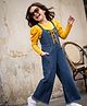 OLLINGTON ST. Single Jersey Knit Denim Dungaree with Full Sleeves Inner Tee - Indigo & Mustard