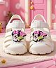 Yellow Bee Disney Featuring Minnie Mouse Applique Detailed Back Strap Sandals - White