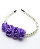 Pihoo Floral Applique Detailed Hair Band - Purple