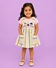 CANDY HOUSE Knitted Knit Sleeveless Ice Cream Embroidered Pinafore Dress With Tee - Peach
