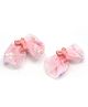 Aabacus Crab Embellished Bow Applique Detailed Hair Clips - Pink