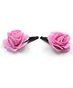 Aabacus Floral Applique Detailed Hair Snap Clips - Light Pink