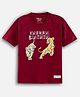 Nap Chief Cotton Blend Knit Disney The Lion King Featuring Half Sleeves Simba Printed Tee - Dark Red