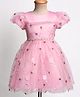 Mark & Mia Woven Half Sleeves Party Dress With Sequin Detailing & Floral Print - Pink