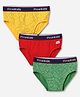 Pine Kids Cotton Elastane Knit Briefs with Dinosaur Print Pack of 3 - Mustard Red & Green