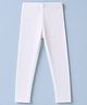 Babyhug Cotton Elastane Knit Full Length Leggings With Stretch - White