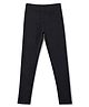 Babyhug Cotton Elastane Knit Full Length Solid Leggings - Black
