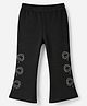 Babyhug Cotton Elastane Knit Full Length Bow Embellishment Leggings - Black