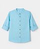 Kookie Kids Woven Solid Full Sleeves Shirt - Blue