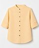 Kookie Kids Cotton Woven Full Sleeves Solid Shirt - Light Yellow