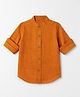 Kookie Kids Woven Full Sleeves Solid Shirt - Orange