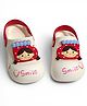 KIDLINGSS Doll Applique Detailed Slingback Clogs - White & Red