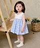 Aomi Blend Woven Sleeveless Bow Applique Detailed Floral  Printed Dress - Blue