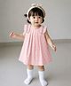 Aomi Blended Woven Sleeveless   Ruffle Detailed Floral Printed Dress - Peach