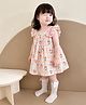 Aomi Blended Woven Sleeveless Ruffle Detailed Cherries Printed Dress - Pink
