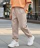 Cutiekins Cotton Knit Solid Cargo Pants - Beige