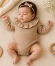 BOOP Crinkled Crepe Woven Full Sleeves Solid Onesie - Biscuits