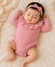 BOOP Crinkled Crepe Woven Full Sleeves Solid Onesie - Dusty Rose