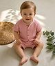 BOOP Crinkled Crepe Woven Half Sleeves Solid Shirt & Shorts  Set - Dusty Rose