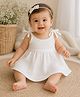 BOOP Crinkled Crepe Woven Sleeveless Solid Dress - White