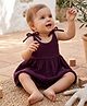 BOOP Crinkled Crepe Woven Sleeveless Solid Dress - Grape