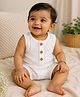 BOOP Crinkled Crepe Sleeveless Solid Romper - White