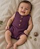 BOOP Crinkled Crepe Woven Sleeveless Solid Romper - Grape