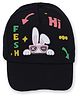 PASSION PETALS Cotton Knit Bunny Applique Detailed Cap -  Black - Circumference - 46cm