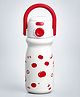 Little Surprise Box Apple Design Print Stainless Steel Dual Lid Water Bottle for Kids 500ML-White