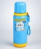 Little Surprise Box Blue Yellow Happy Study Design Stainless Steel Thermos Water Bottle for Kids, Leakproof Insulated Flask, 600ml-Blue