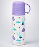 Little Surprise Box Purple Checks Cup Lid Design Sleek Stainless Steel Thermos Water Bottle for Kids, Leakproof Insulated Flask, 350ml-Purple