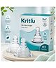Kritiu Anti-Colic Natura Flo Teat/Nipple for Wide Neck Bottle, 2pcs, Variable Flow, 9m+, clear