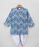 Teentaare Cotton Woven Full Sleeves Dhoti Kurta Set with Paisley Print in Turquoise for 12-18 Months