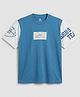 Codez Cotton Knit Football Text Printed Tee - Royal Blue