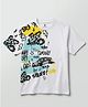 CODEZ Cotton Knit Half Sleeves Typography Printed Tee - White