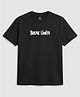 CODEZ Cotton Knit Half Sleeves Break Limits Text Printed Tee - Black