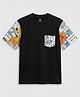 CODEZ Cotton Knit Half Sleeves Skate Board Printed Tee - Black