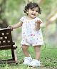 Titrit Muslin Woven Cap Sleeves Hearts & Sun Printed Romper - White
